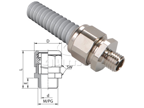 METALL-VERBINDER AUK 159P FÜR SCHUTZSCHLÄUCHE WELLFLEX PVC 111 UND WELLFLEX PUR 118